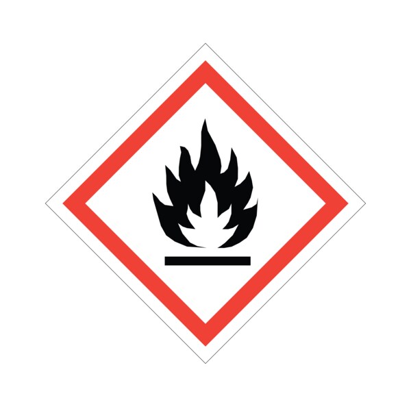 GHS Pictogram Label - Flammable w/Laminate 10" x 10"